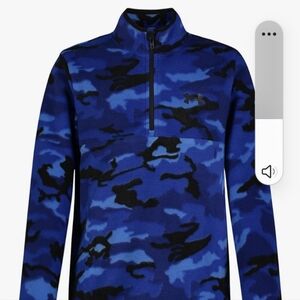 Blue Camouflage Quarter-Zip Pullover